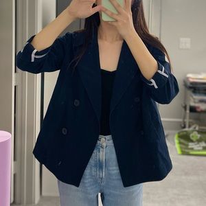 Banana Republic navy 3/4 sleeve trench jacket